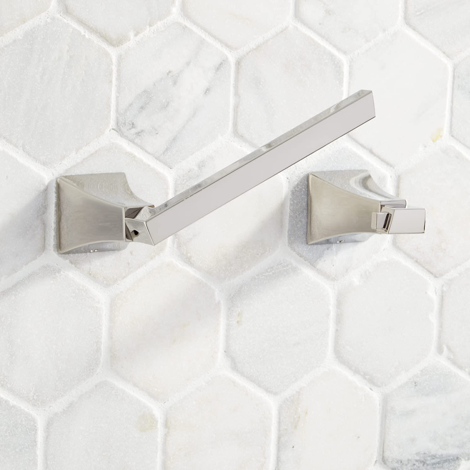 Signature Hardware 446953 Vilamonte Brushed Nickel Wall Mounted Pivoting Toilet Paper Holder - Space Saving Bathroom Organizer for Modern Homes