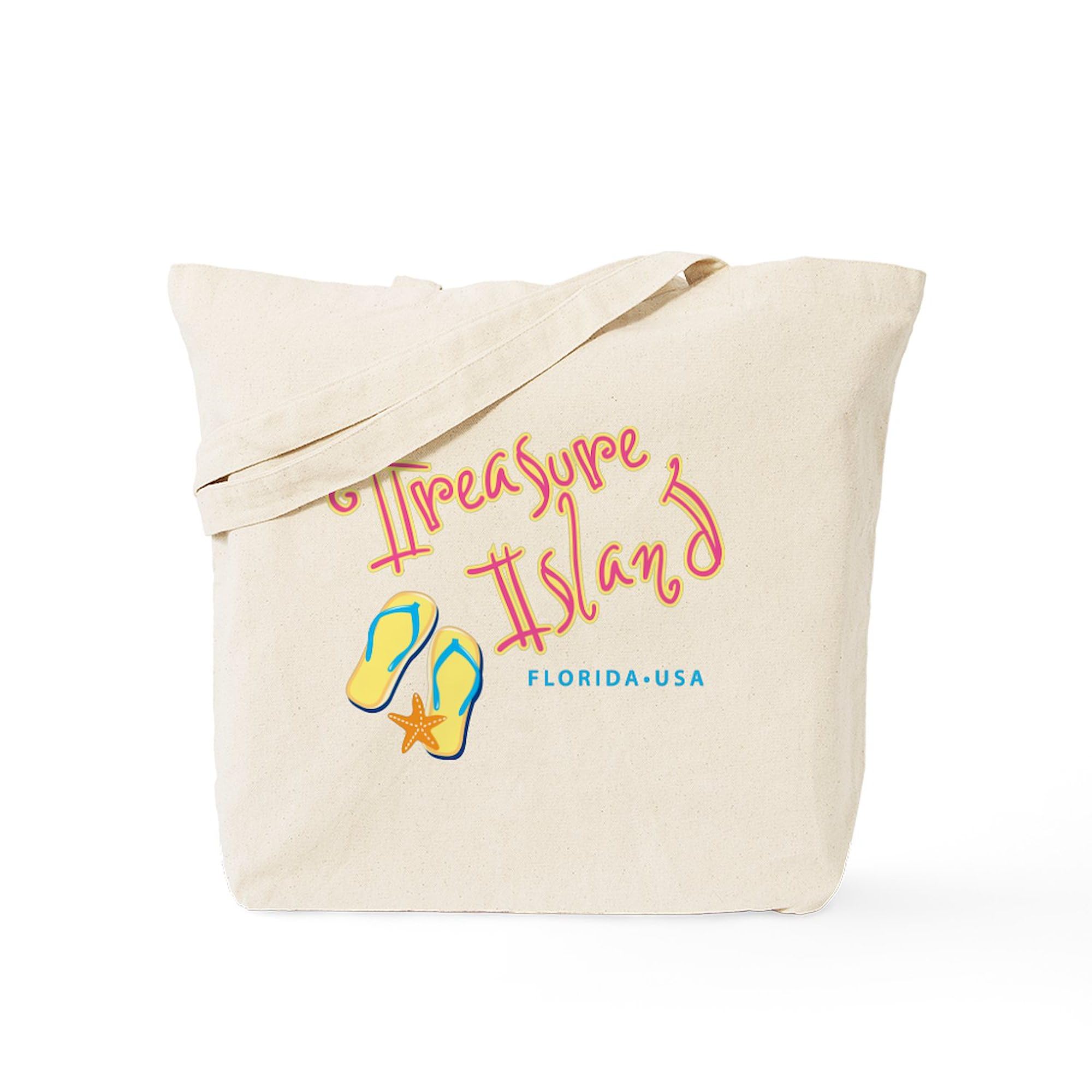 Treasure Island Tote Bag - Natural Canvas Reusable Shopping Bag for Groceries, Beach & Daily Use | Eco-Friendly Cotton Tote with Unique Design
