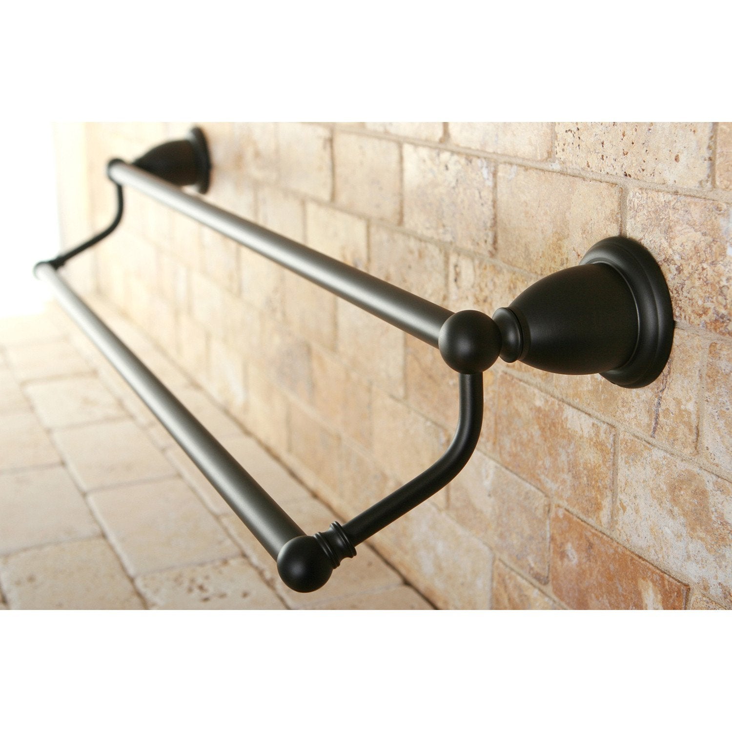Oil Rubbed Bronze 24-Inch Double Towel Bar Rack - Bathroom Accessories for Modern & Traditional Homes - Perfect for Bathrooms, Spas, and Guest Rooms - BA1753ORB