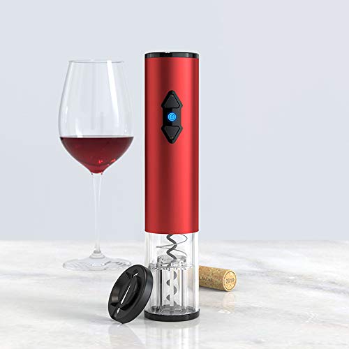 Premium Electric Wine Opener - Automatic Rechargeable Corkscrew with Foil Cutter, Stainless Steel (Silver) | Perfect for Dinner Parties, Weddings & Home Bars
