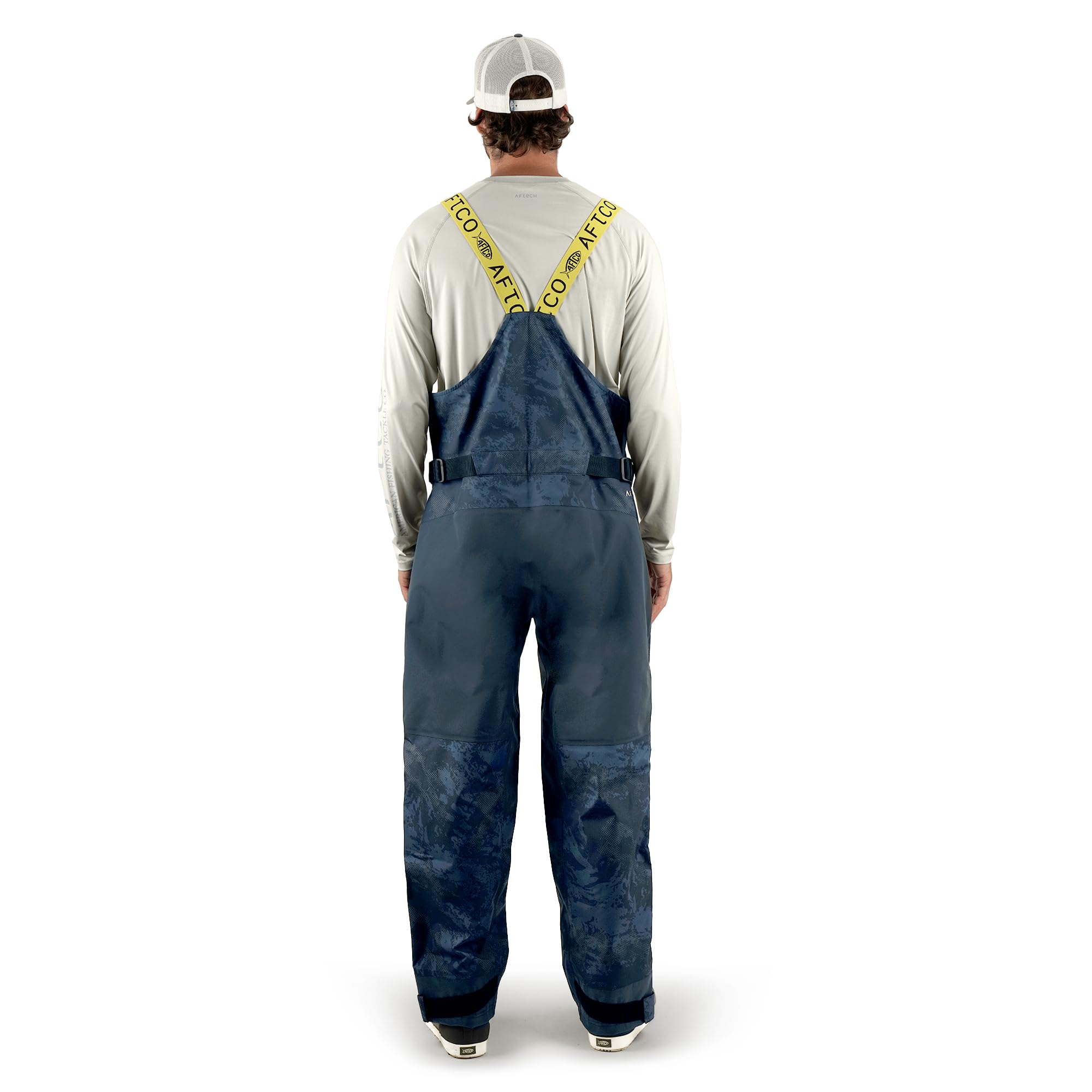 AFTCO Men's Barricade Fishing Bib - Waterproof & Durable Blue Fishing Overalls - Sizes S, M, L, XL, 2XL - Ideal for Saltwater Fishing, Offshore Angling & Cold Weather Protection