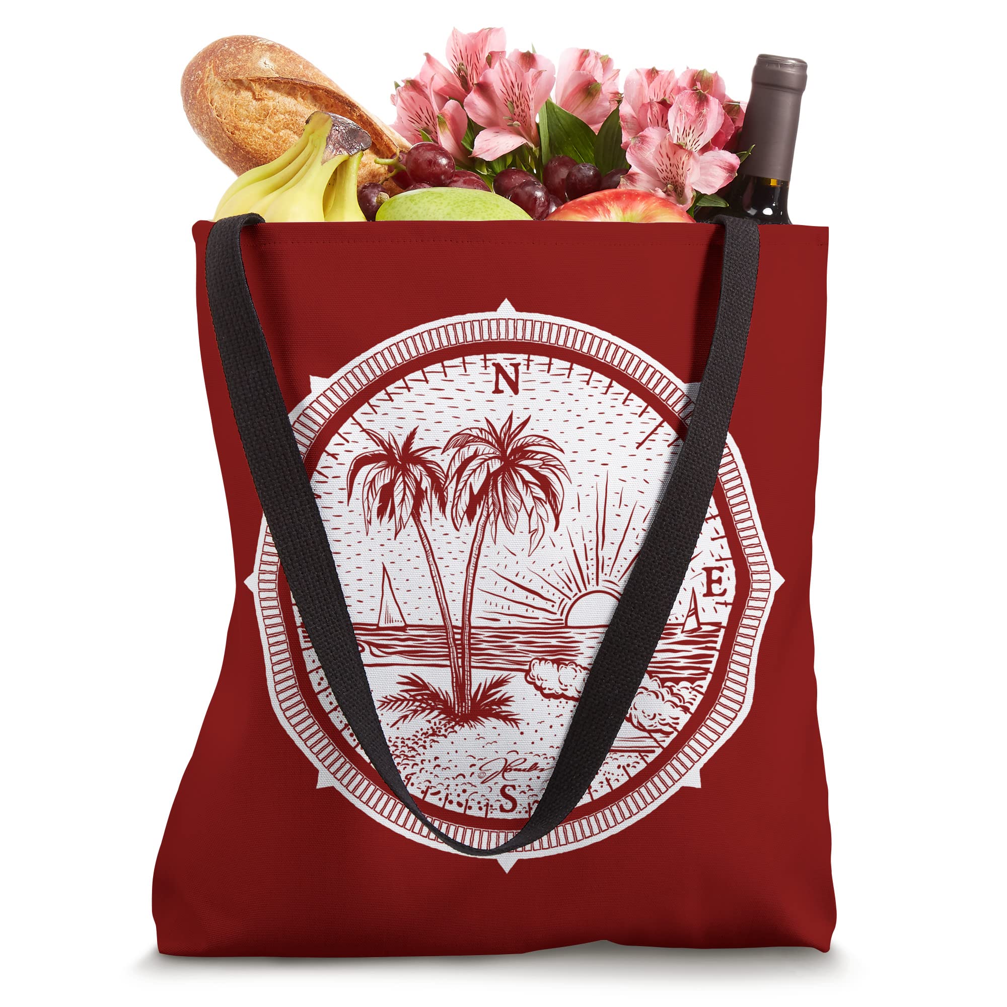 JCombs: Stylish Compass Rose & Beach Tote Bag - Perfect for Travel, Shopping, and Summer Outings