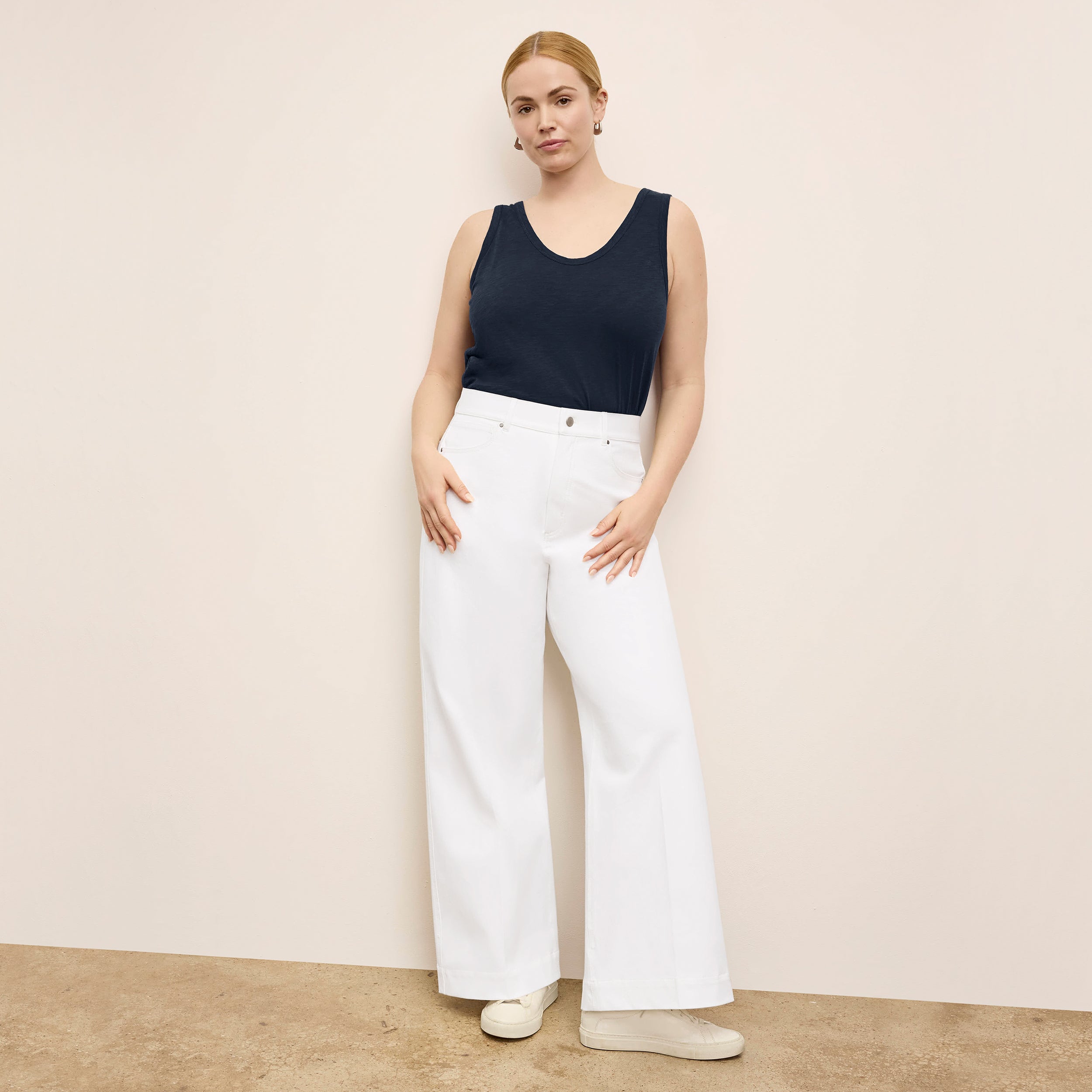 Milo Wide Leg Jeans for Women - Eco-Friendly Stretch Denim Pants in White | Comfortable & Sustainable Fashion for Casual Wear & Office Outfits