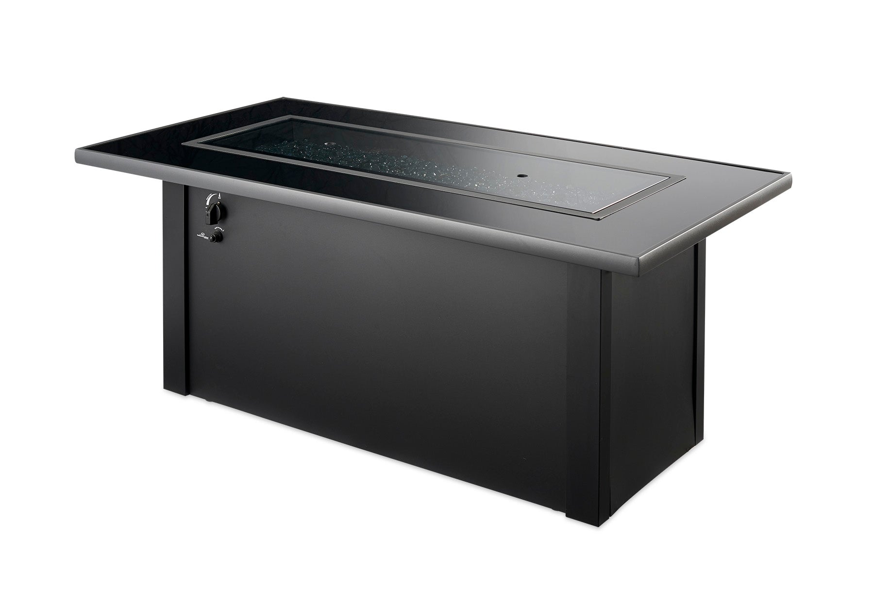 Outdoor GreatRoom Company Monte Carlo 59-Inch Linear Gas Fire Pit Table with 42-Inch Crystal Fire Burner - Black (MCR 1242 BLK K) | Perfect for Patio, Backyard, and Outdoor Entertaining