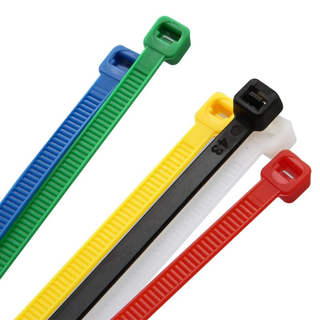 100pcs Colorful Nylon Cable Ties - Heavy Duty Reusable Zip Ties for Wire Organization, 3x200mm Green Plastic Fasteners - Perfect for Home, Office & Industrial Cable Management