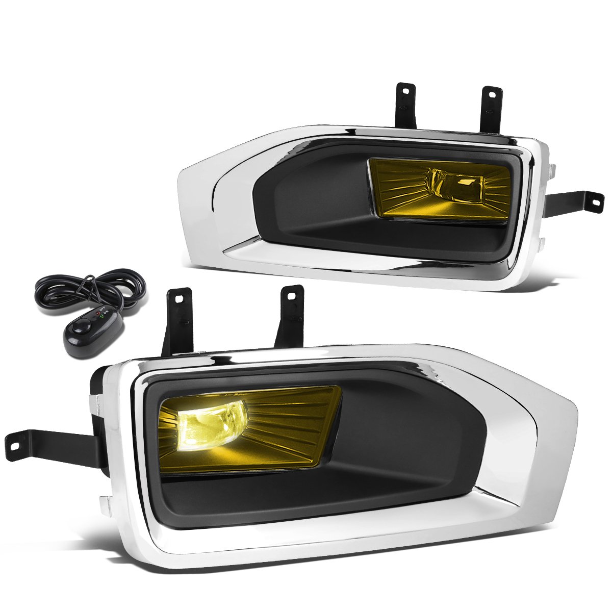 DNA MOTORING FL-ZTL-263-AM LED Fog Light Kit with Bezel & Switch - Compatible with 2007-2008 Cadillac Escalade, 2007-2013 Chevrolet Avalanche, 2007-2015 Chevy Silverado - Upgrade Your Truck's Night Visibility for Off-Road & Foggy Conditions
