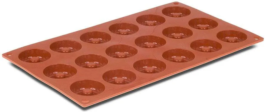 Non-Stick Orange Silicone Savarin Mold - 18 Cavity Baking Pan for Perfect Cakes, Pastries & Desserts | Ideal for Home Bakers & Professional Chefs