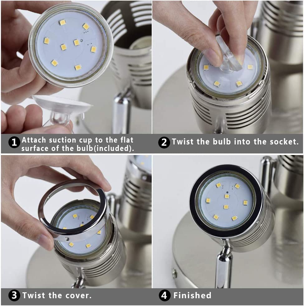 DLLT Industrial Directional Track LED Light - 3-Light Round Ceiling Spot Lighting for Living Room, Dining Room, Office, Bedroom, Picture Wall & Kitchen | Warm White 3000K | GU10 Bulbs Included | Perfect for Accent Lighting & Home Decor
