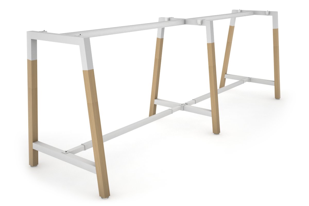 Quadro Dry Bar Table Frame with Wood A Legs and Cross Beam - 3000L x 1200W - Perfect for Home Bars, Restaurants, and Commercial Use