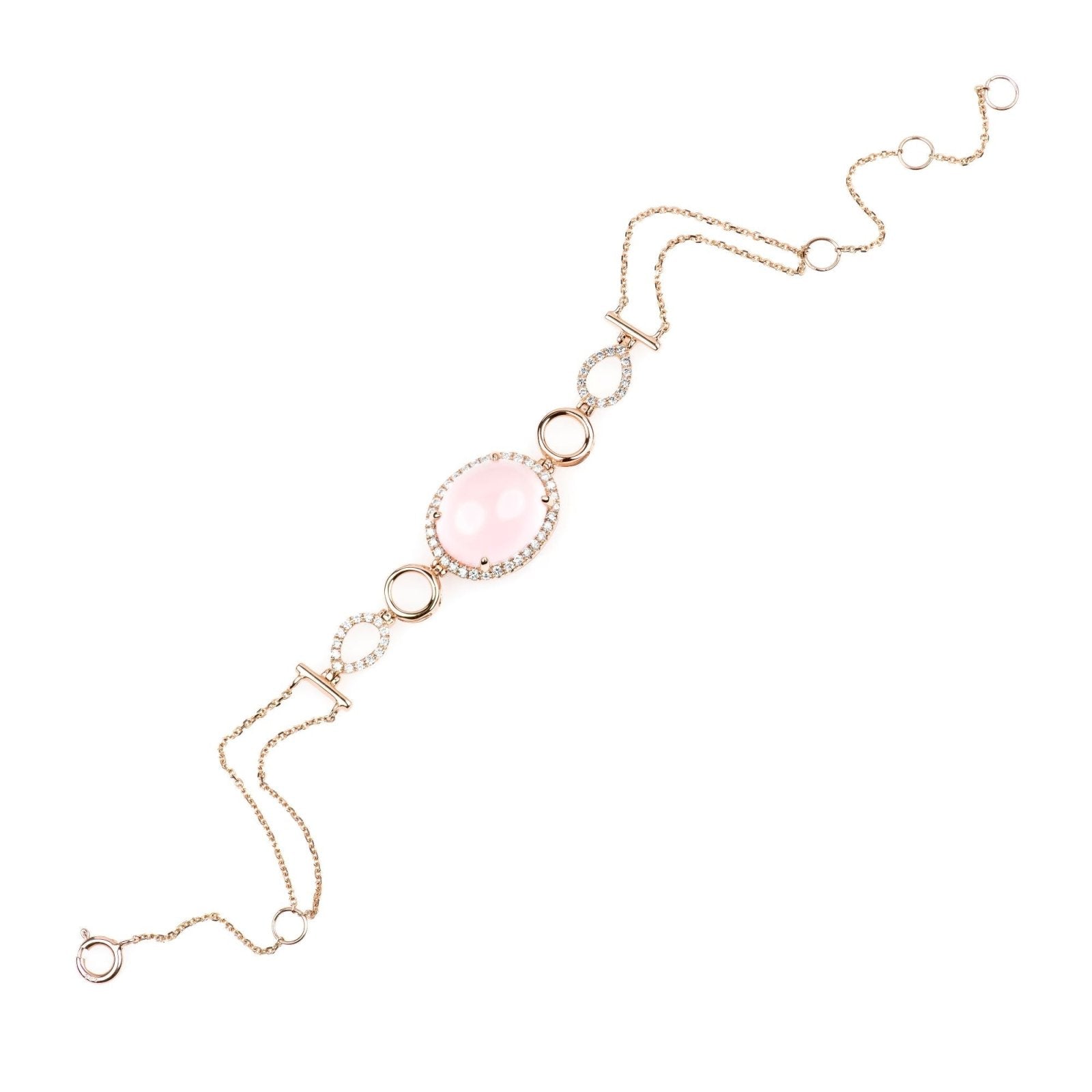 14K Rose Gold Rose Quartz & Diamond Infinity Bracelet - Elegant Heirloom Jewelry for Women, Perfect for Anniversaries, Weddings & Special Occasions