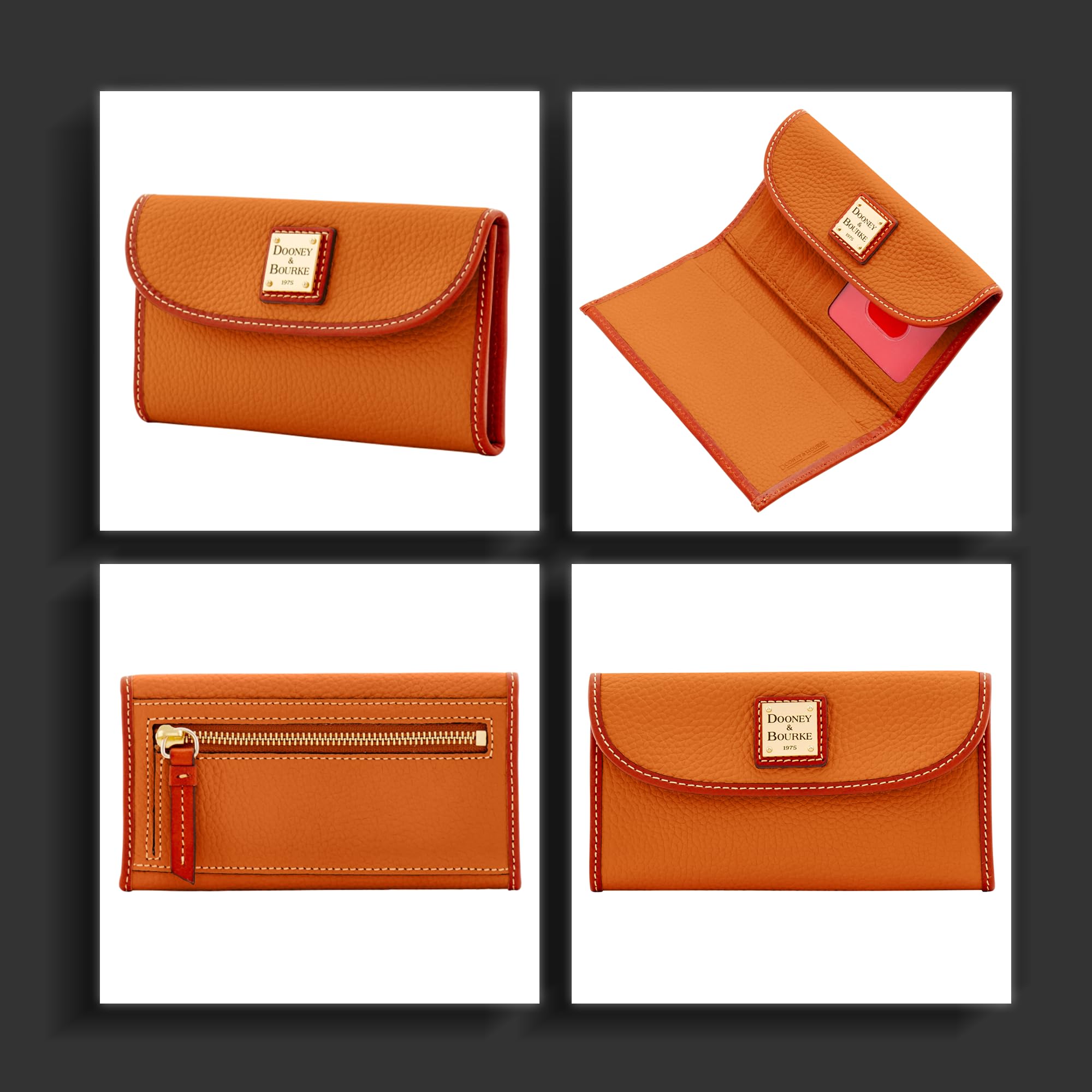 Dooney & Bourke Pebble Grain Continental Clutch Wallet for Women - Genuine Leather RFID Blocking Credit Card Holder - Perfect for Travel, Work & Everyday Use
