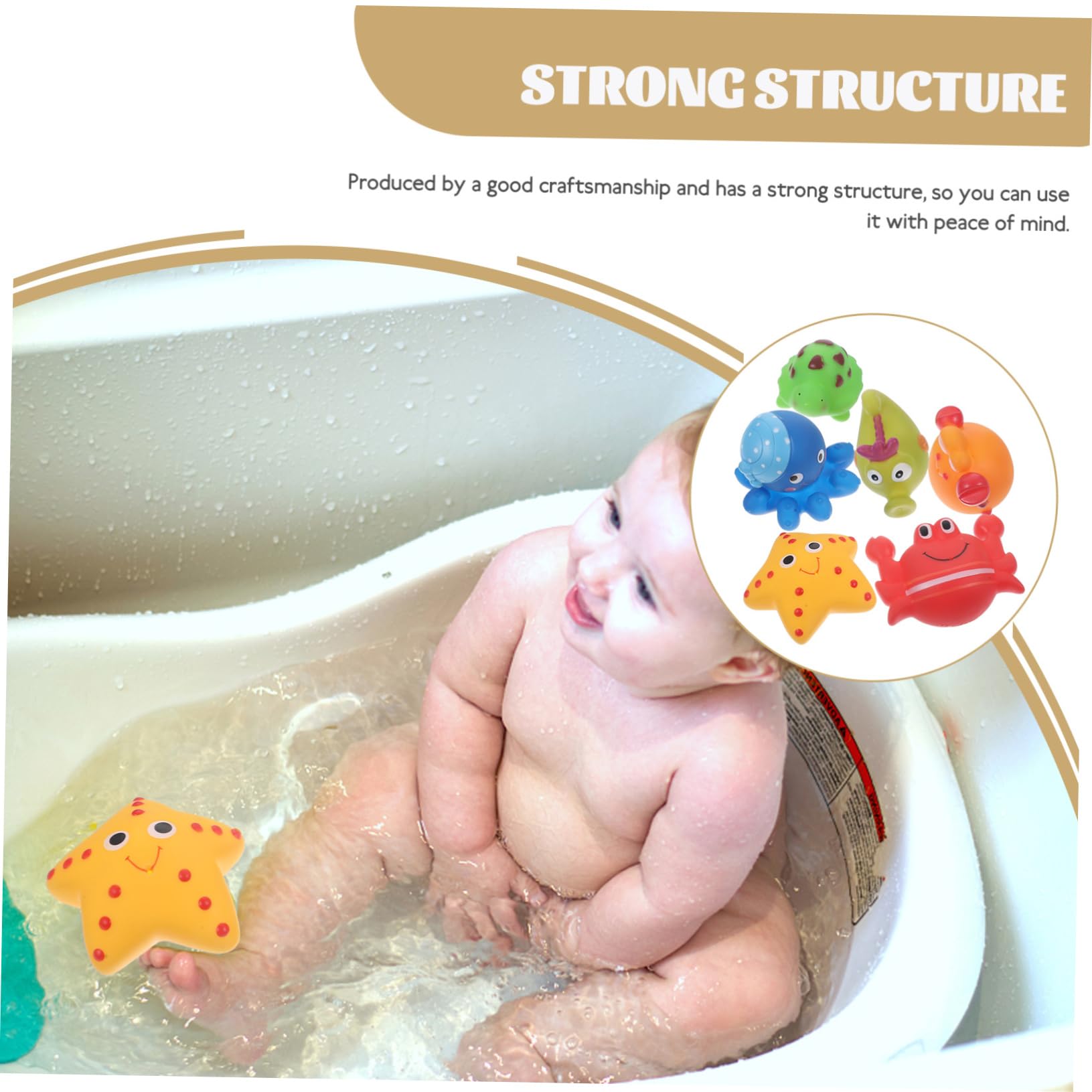 VICASKY 6-Piece Bath Toys Set for Kids - Fun Vinyl Bathtub Toys for Toddlers & Children - Perfect for Bath Time Play, Sensory Learning & Water Play Activities