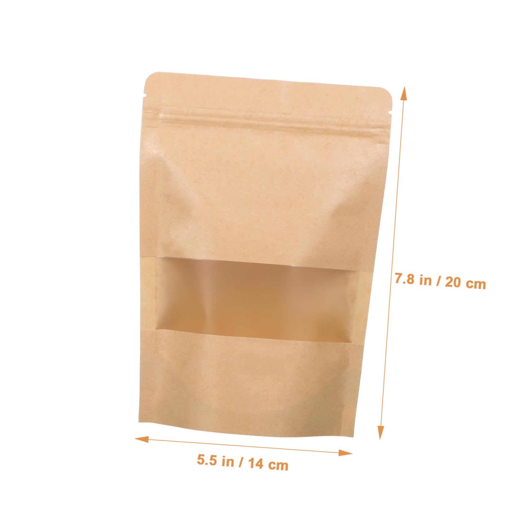Angoily 50 Pcs Resealable Kraft Bags with Window - Eco-Friendly Coffee Packaging for Small Business | Perfect for Coffee Beans, Tea, Snacks & Crafts Storage