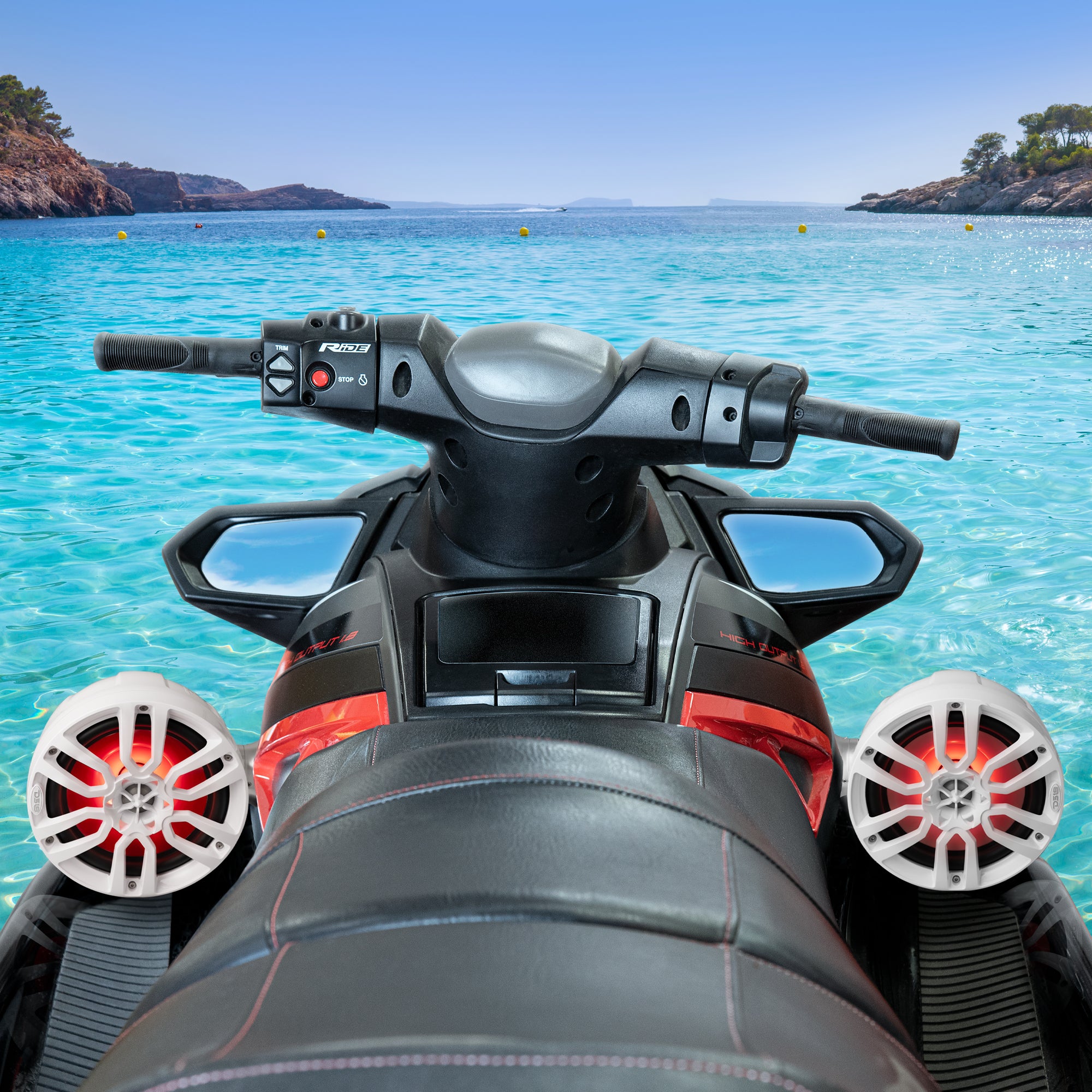 NXL 8 Pod 375W Waterproof Marine Speaker with RGB LED Lights - Pair - High Power Audio for Jet Skis, Boats & Outdoor Parties