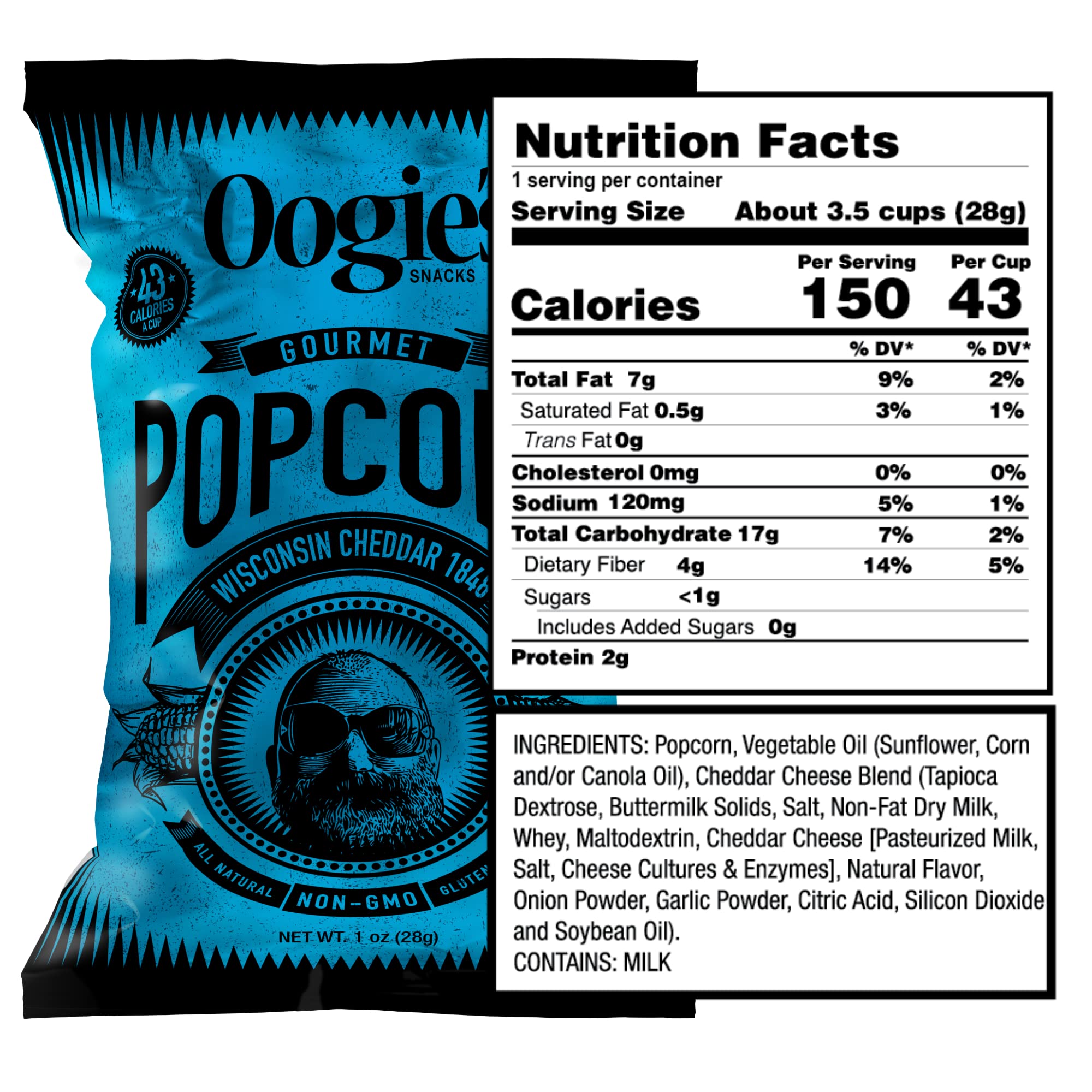 Oogie's Gourmet Popcorn - 16 Pack Variety Flavor Snack Pack | Gluten Free, Non-GMO, 1oz Individual Bags | Perfect for Movie Nights, Parties & Office Snacks