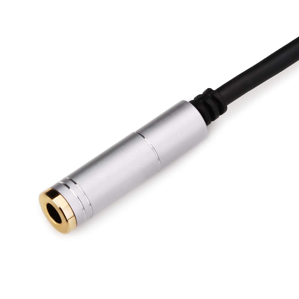 NANYI 3.5mm Headphone Splitter Cable - Female to Dual Male Audio Adapter for PC, Laptop, Gaming & Conference Calls - Silver Y Splitter for Headphone & Microphone (Perfect for Online Meetings, Gaming & Music Sharing)
