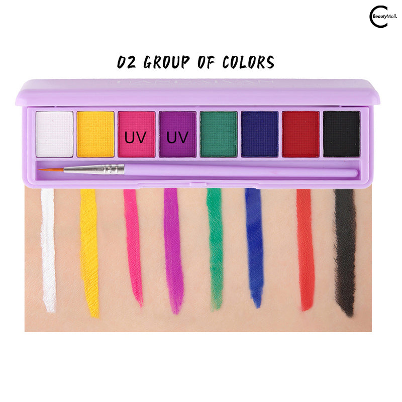 HANDAIYAN Fluorescent Eyeshadow Palette - 12 Vibrant Colors, Long-Lasting & Pigmented - Perfect for Parties, Raves & Night Out Makeup Looks