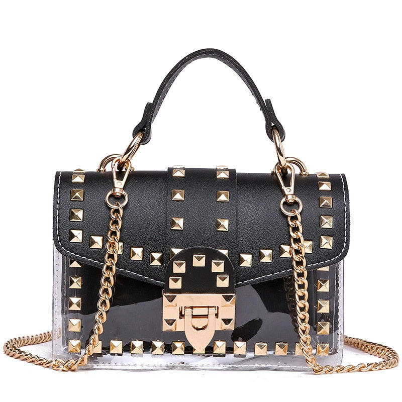 Stylish Women's Crossbody Bag with Chains & Rivets - Perfect for Parties, Dating & Daily Use