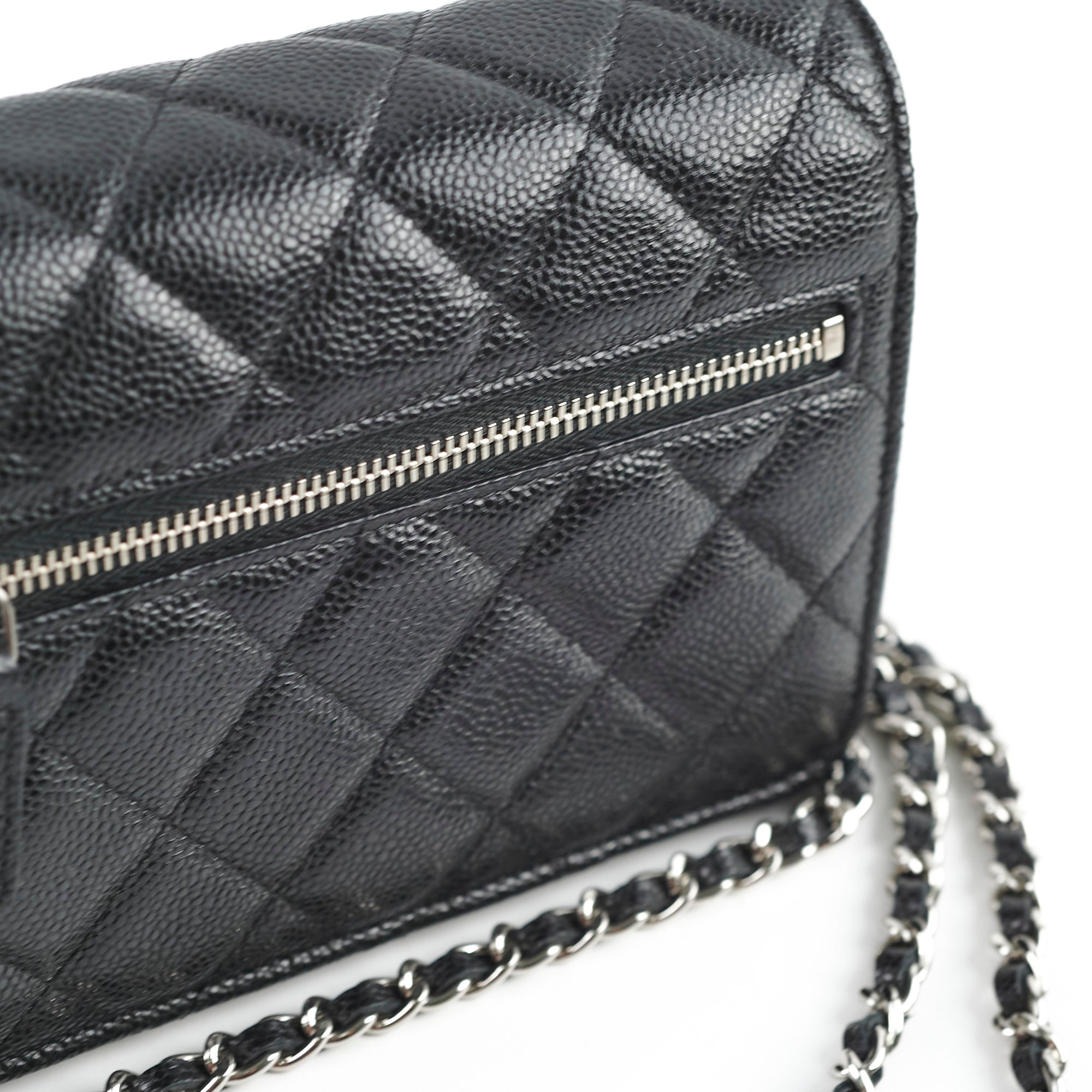 Chanel Mini Wallet On Chain WOC Black Caviar Leather Crossbody Bag - Series 30 | Luxury Designer Handbag for Women, Perfect for Evening Parties & Date Nights