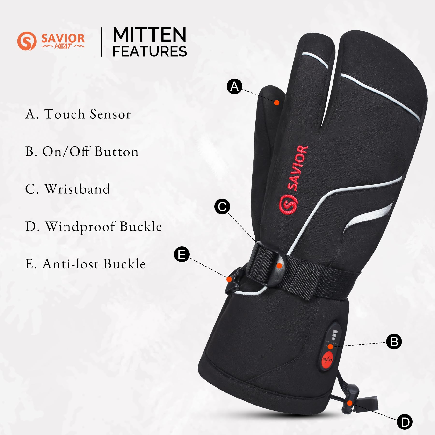 SAVIOR HEAT Rechargeable Electric Heated Gloves for Men, Women & Kids - Winter Skiing, Snowboarding, Motorcycle Riding, Skating, Camping & Hunting - Warm Battery-Powered Mittens for Cold Weather Activities