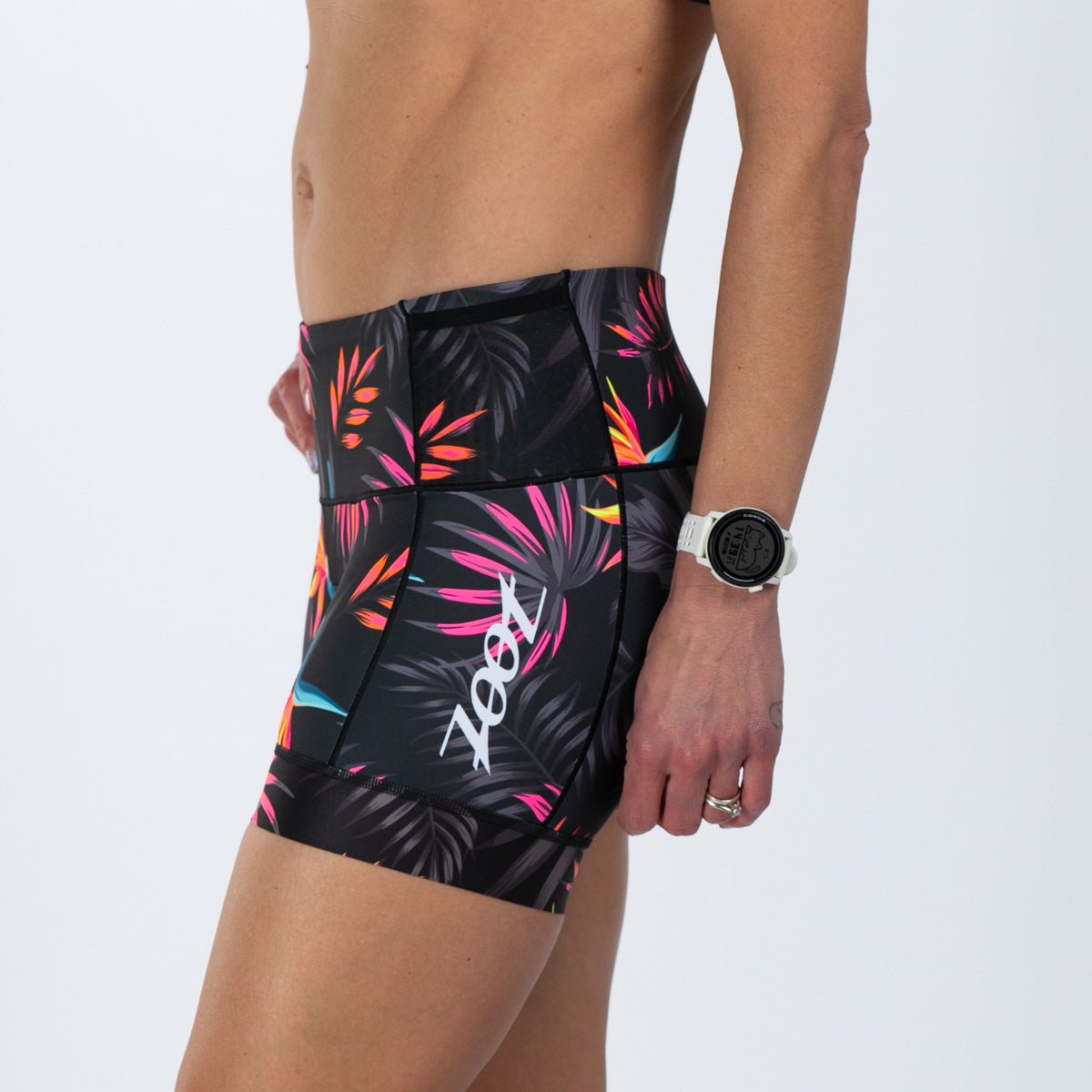 Women's Limited Edition Tri 4 Shorts - Tropical Magic Print | Quick-Dry Athletic Shorts for Running, Yoga & Beach Vacations