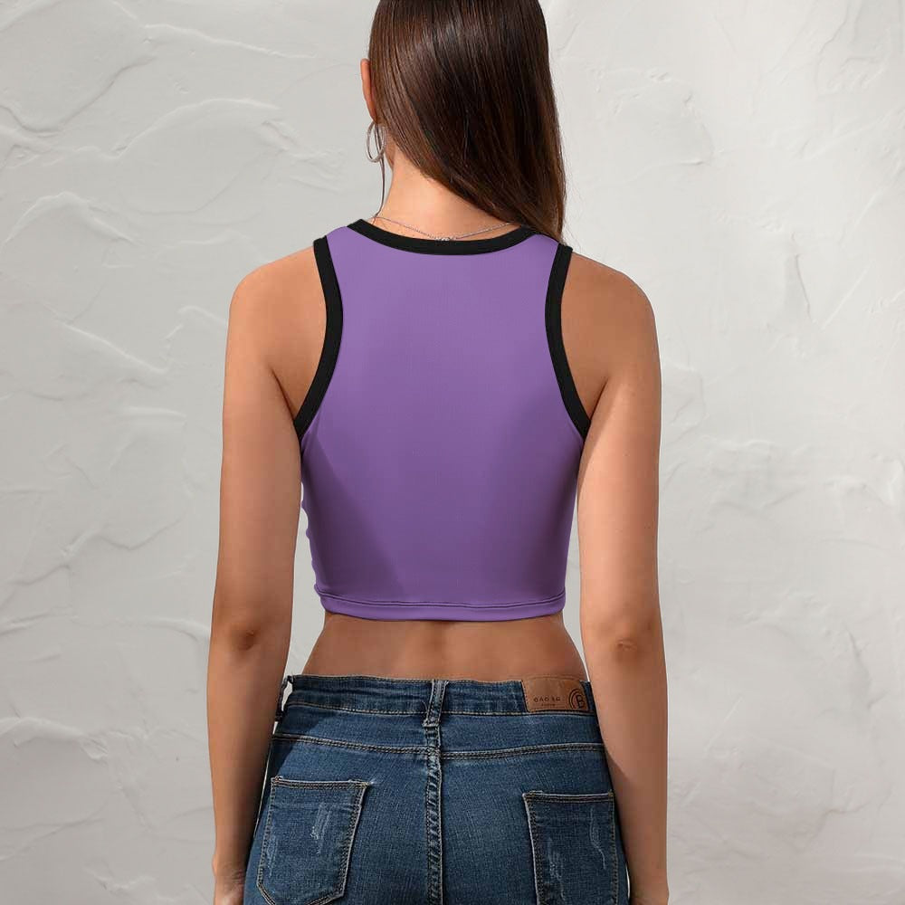 Cute As Hell Cropped Slim Racer Tank Top for Women - Sexy Workout & Summer Fashion Top - Perfect for Gym, Yoga, Running and Casual Wear