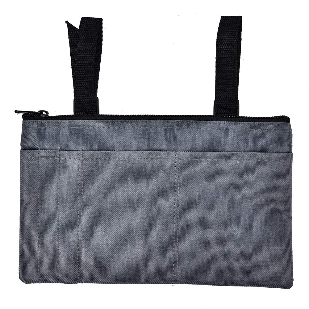 Waterproof Mobility Scooter Armrest Bag - Wheelchair Side Pouch for Rollators, Electric Wheelchairs & Scooters - Durable Walker Accessory for Medical Chairs (Grey) - Perfect for Daily Commuting, Shopping Trips and Outdoor Activities