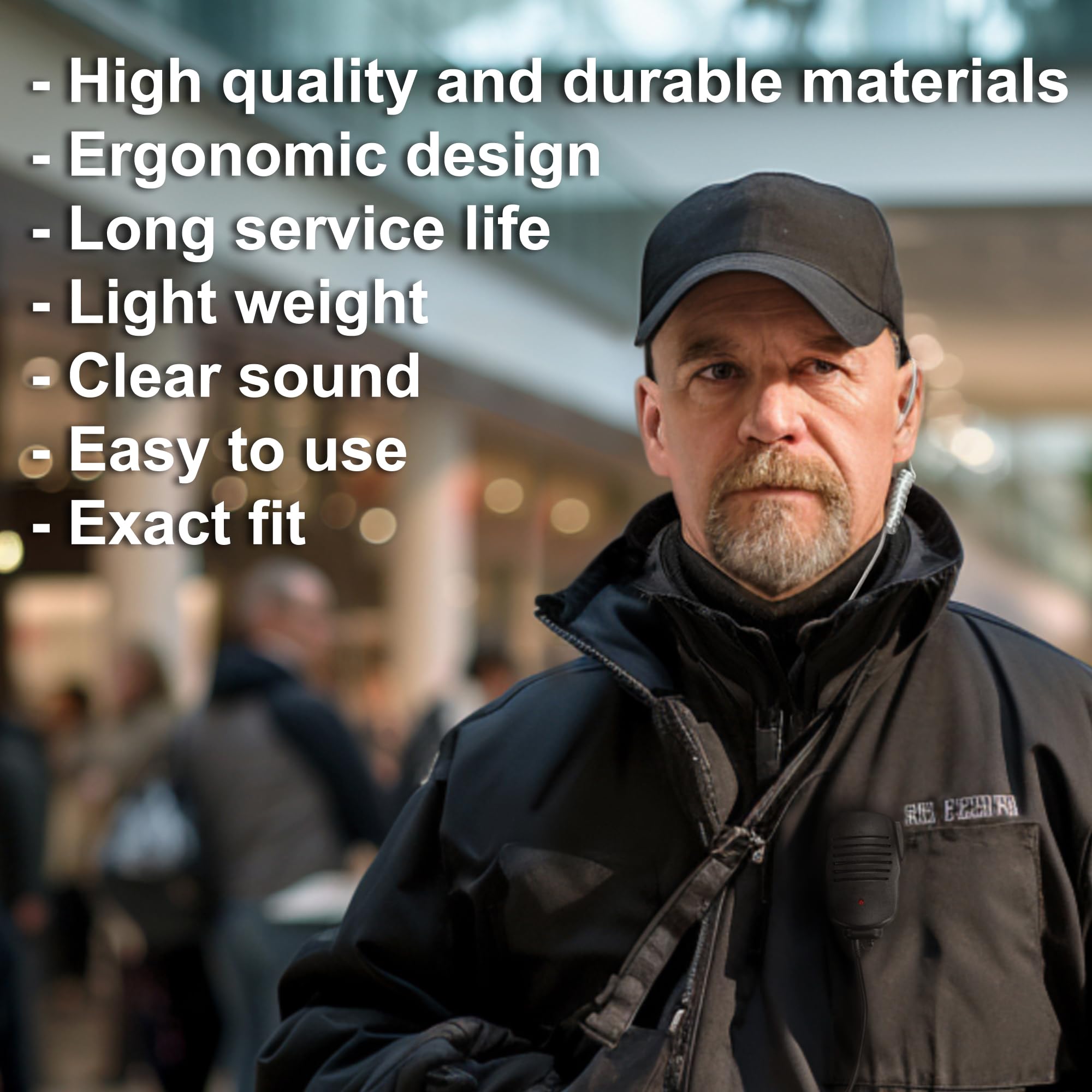 HQRP 2 Pin Acoustic Tube Earpiece Headset Microphone Compatible with ICOM IC-04E IC-12A IC-12A(T) IC-12AT Sun Meter - Clear Communication for Radio Operators Security Personnel and Outdoor Enthusiasts