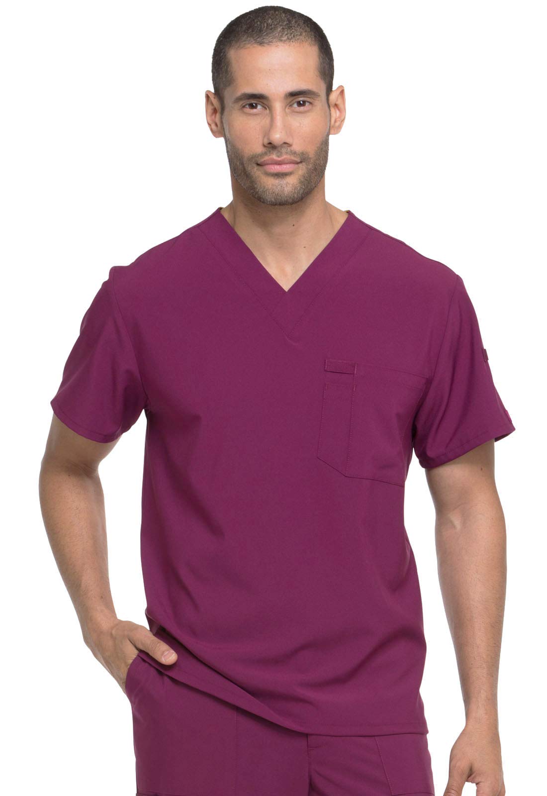 Dickies EDS Essentials Men's Scrubs Top - Tuckable V-Neck Work Shirt DK635 - Comfortable Medical Uniform for Nurses, Doctors & Healthcare Professionals