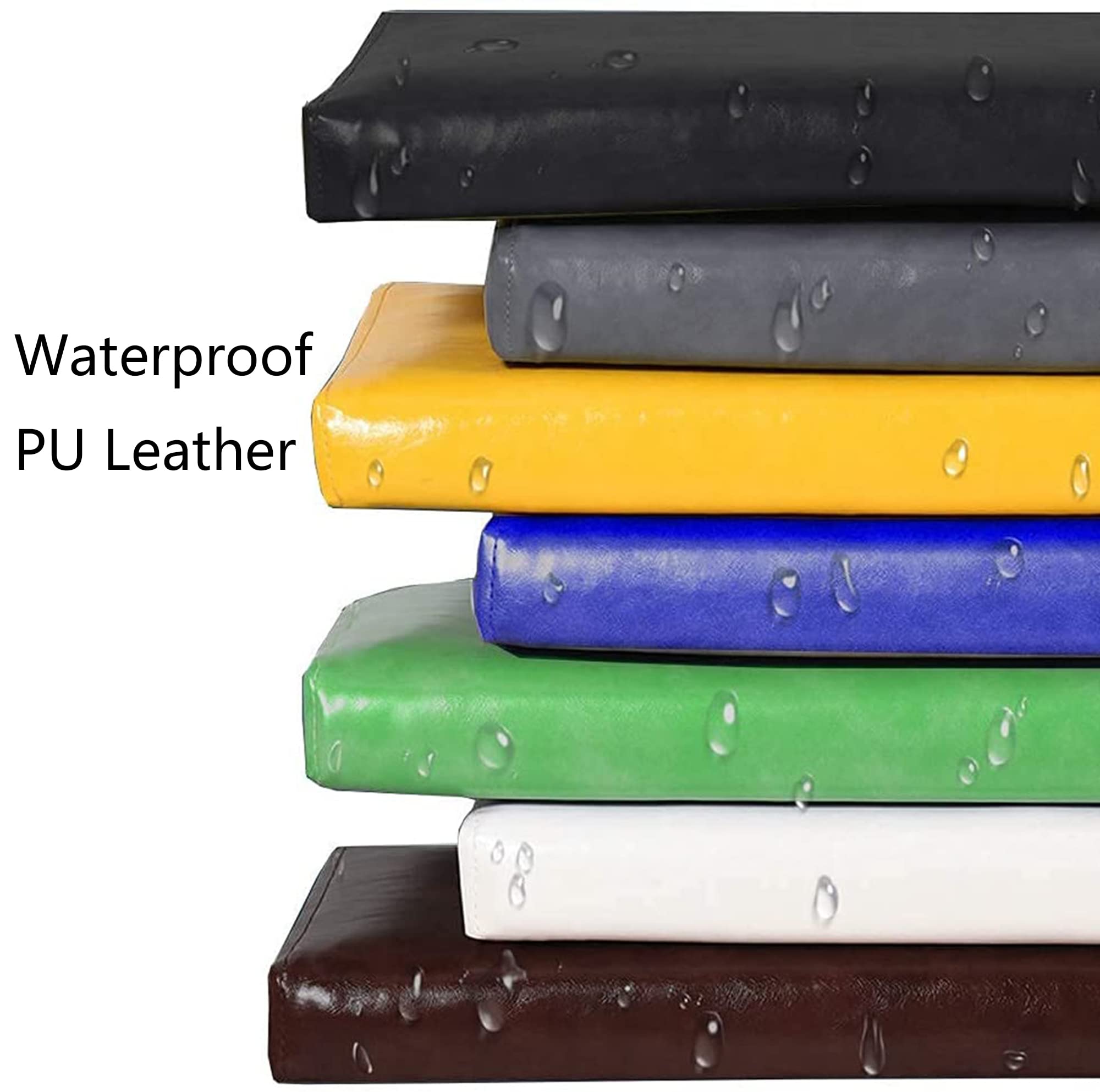 Waterproof Leather Bench Cushions 2-3 Seater - 71x15.7x2 Inches Khaki Outdoor Indoor Chair Seat Pad for Bay Window, Patio, Swing, Garden Furniture - Durable & Comfortable for Lounging, Relaxing, and Decorating