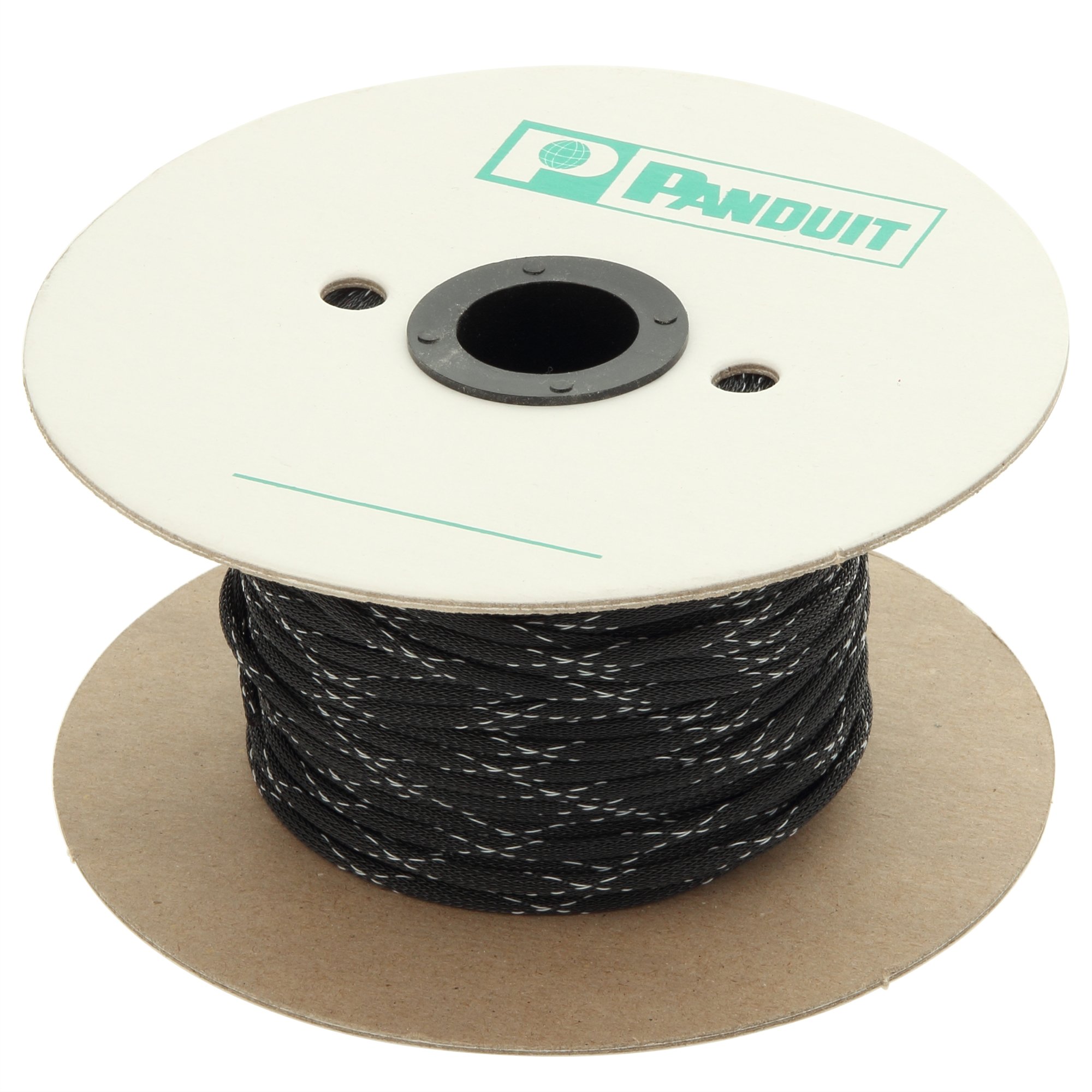Panduit SE125PFR-LR0 Flame Retardant Braided Expandable PET Sleeving - 50ft Black | Cable Management for Electronics, Automotive & Industrial Wiring Protection