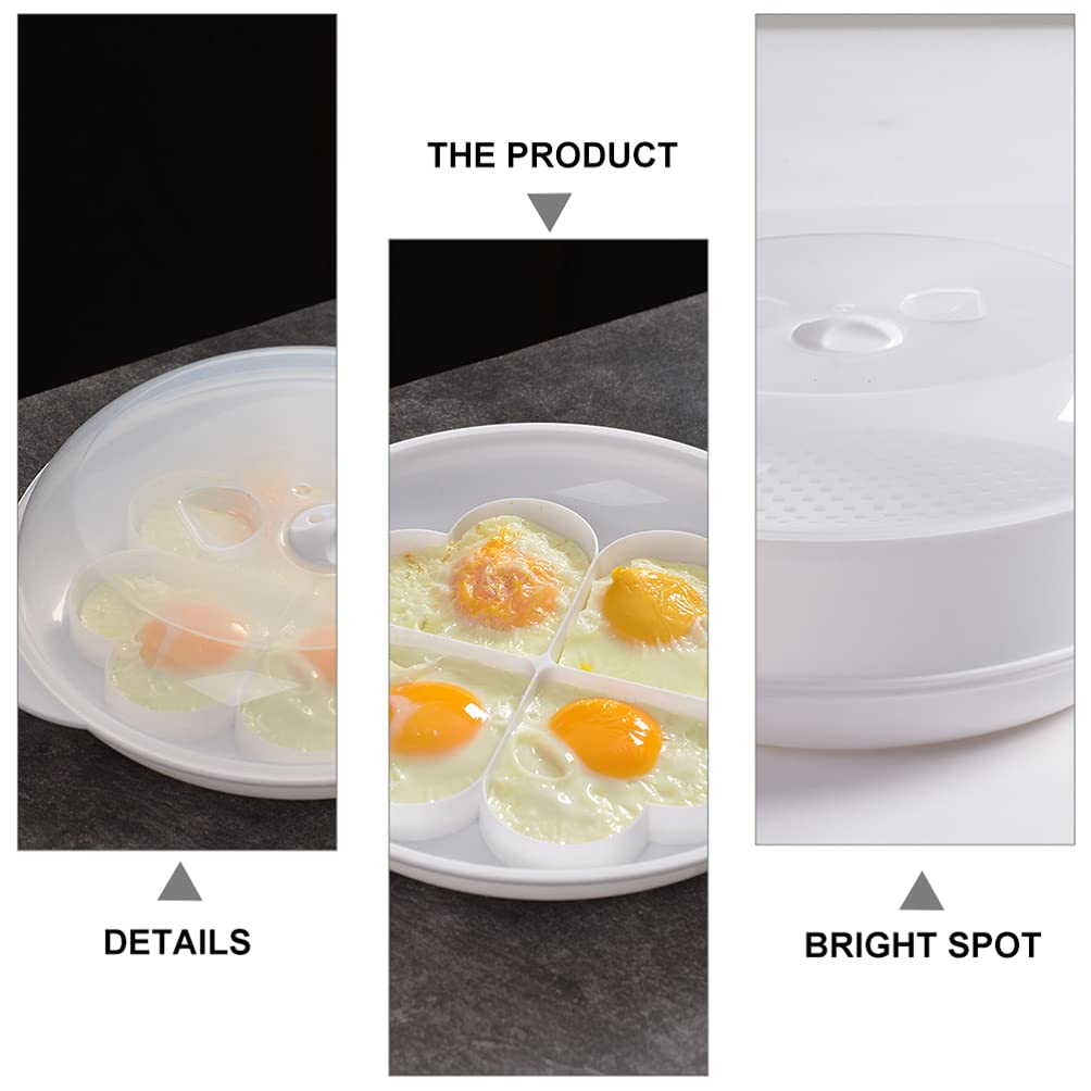 1pc Microwave Steamer with Lid - Miniature PP White Steam Rack for Vegetables, Dumplings & Food | BPA-Free, Dishwasher Safe | Perfect for Healthy Cooking, Meal Prep & Quick Reheating