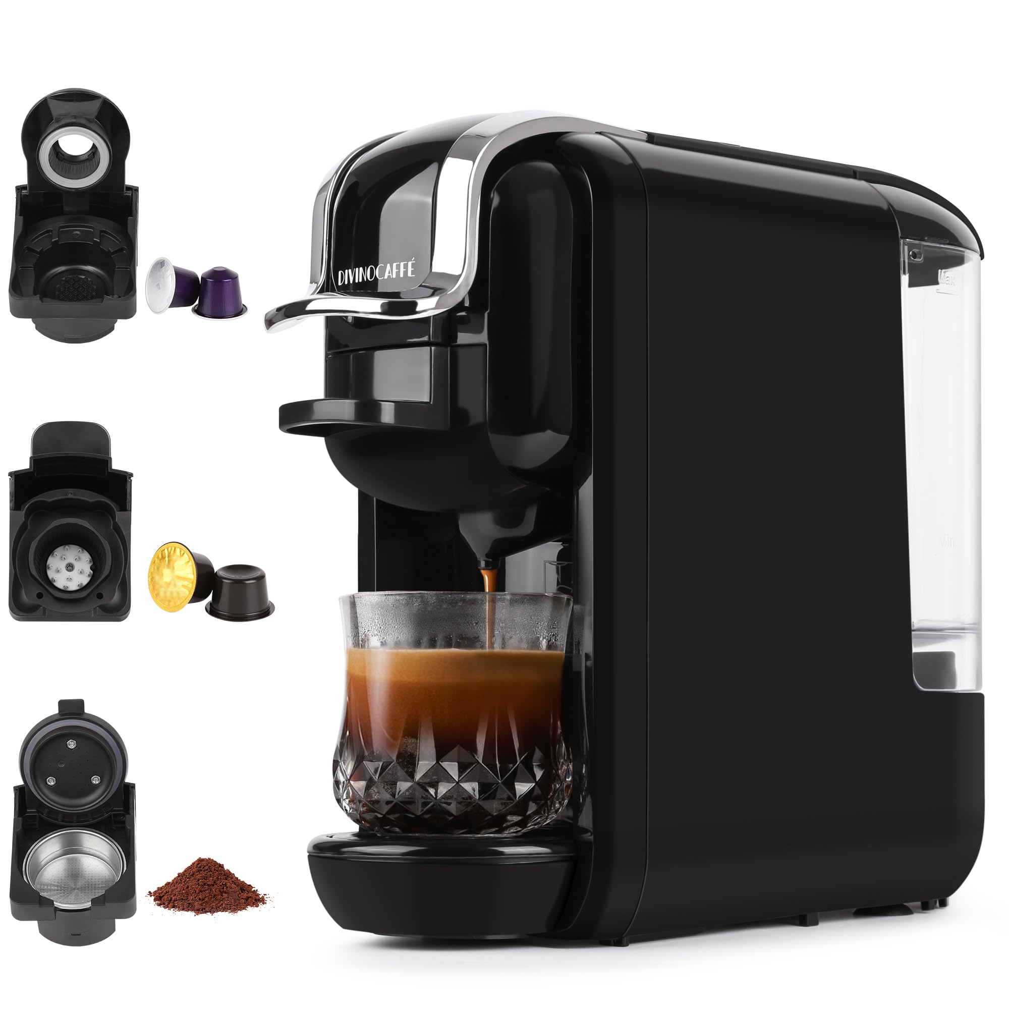 Premium Espresso Machine for Nespresso & Lavazza Blue Capsules - 19 Bar Pump Pressure for Authentic Espresso - Compact Coffee Maker with Removable Water Tank - Perfect for Home, Office, and Small Spaces