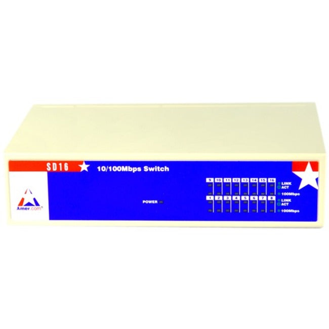 16-Port Fast Ethernet Switch SD16 - High-Speed Network Hub for Home & Office - Perfect for Gaming, Streaming & Business Networks