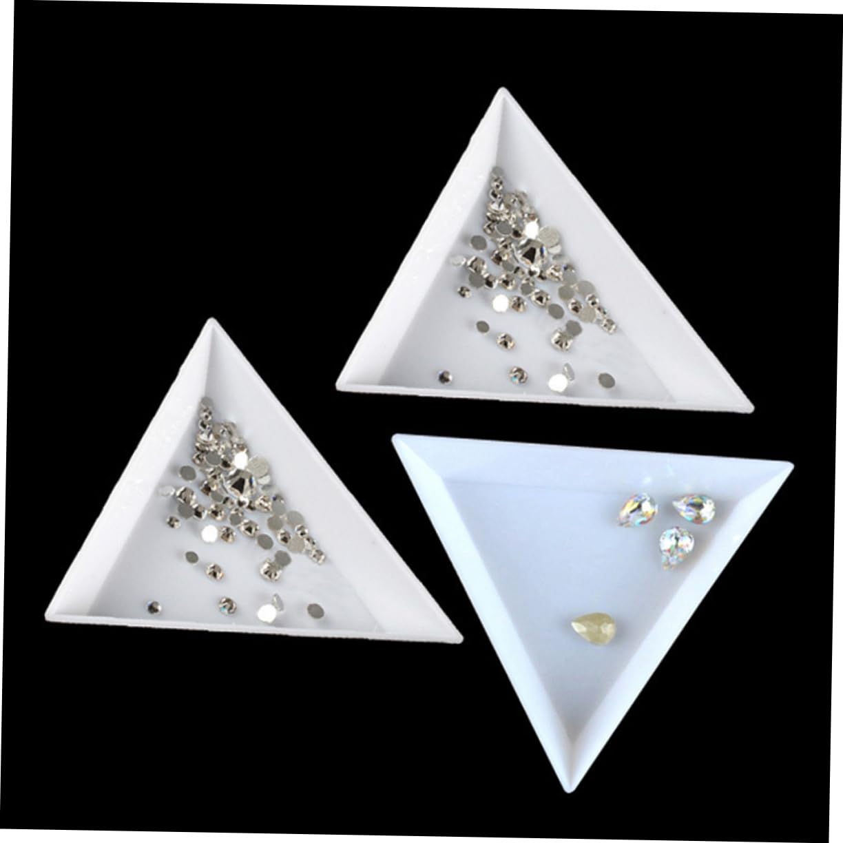 Artibetter 24pcs White Plastic Triangle Bead Sorting Trays - Organize Rhinestones, Beads & Craft Supplies for Jewelry Making, Scrapbooking & DIY Projects