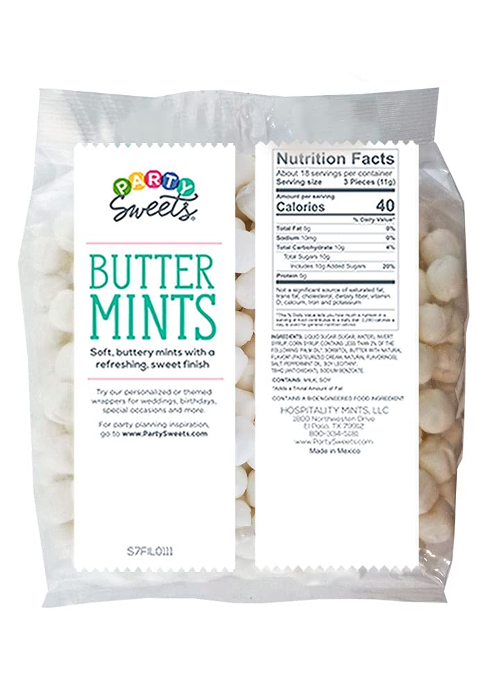 Premium White Buttermints for Parties & Events - 2.75lb Bulk Candy (Approx. 350 Pieces) by Hospitality Mints - Perfect for Weddings, Baby Showers & Corporate Events