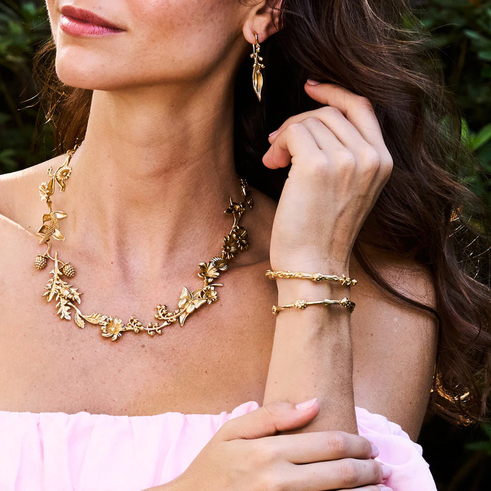 Capucine De Wulf Meadow Ladybug Petite Cuff Bracelet in Gold - Elegant Dainty Jewelry for Women, Perfect Gift for Her, Birthday, Anniversary, Valentine's Day