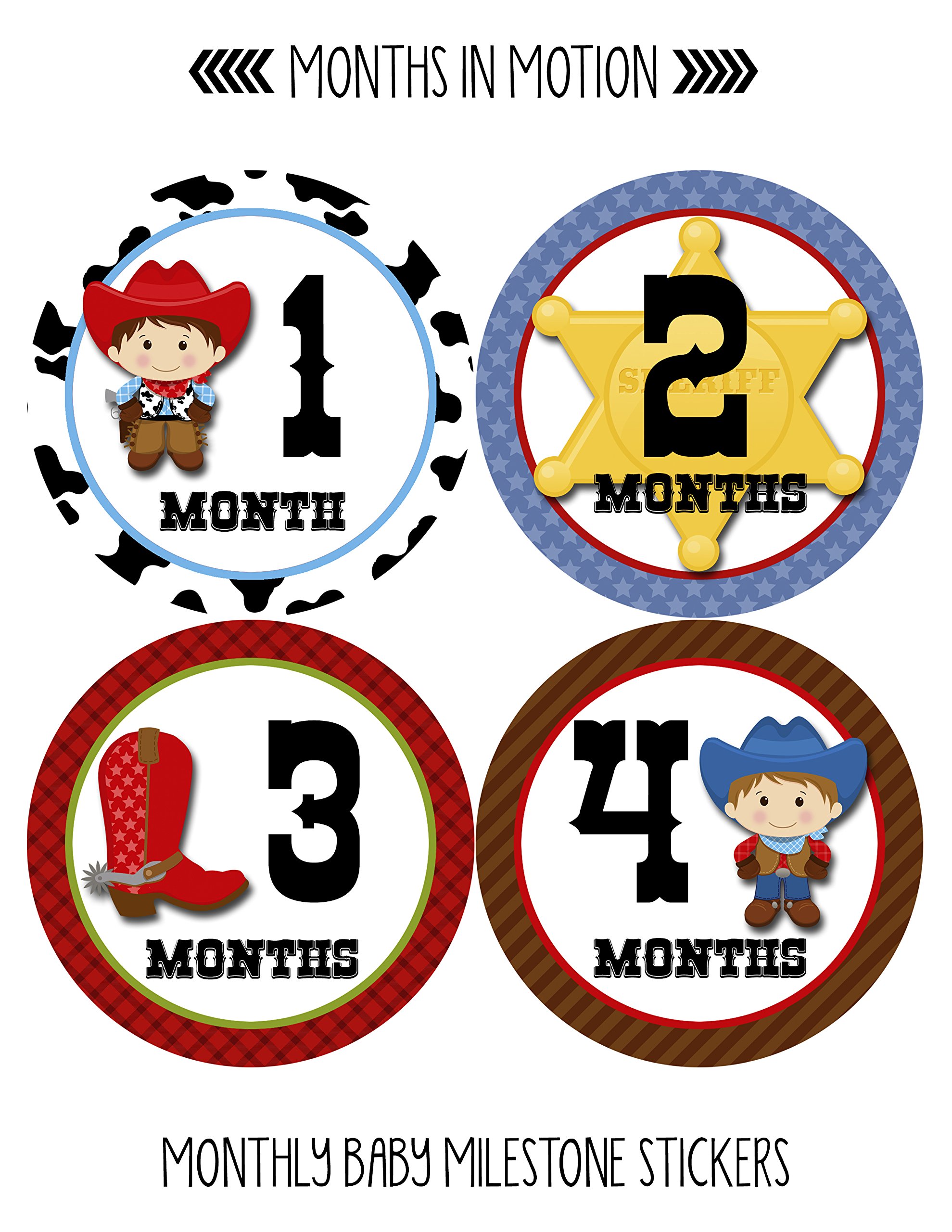 Baby Monthly Milestone Stickers - Newborn Boy Growth Tracking Stickers - Adhesive Photo Props for First Year Memories | Perfect for Baby Photo Shoots, Scrapbooking & Monthly Milestone Celebrations