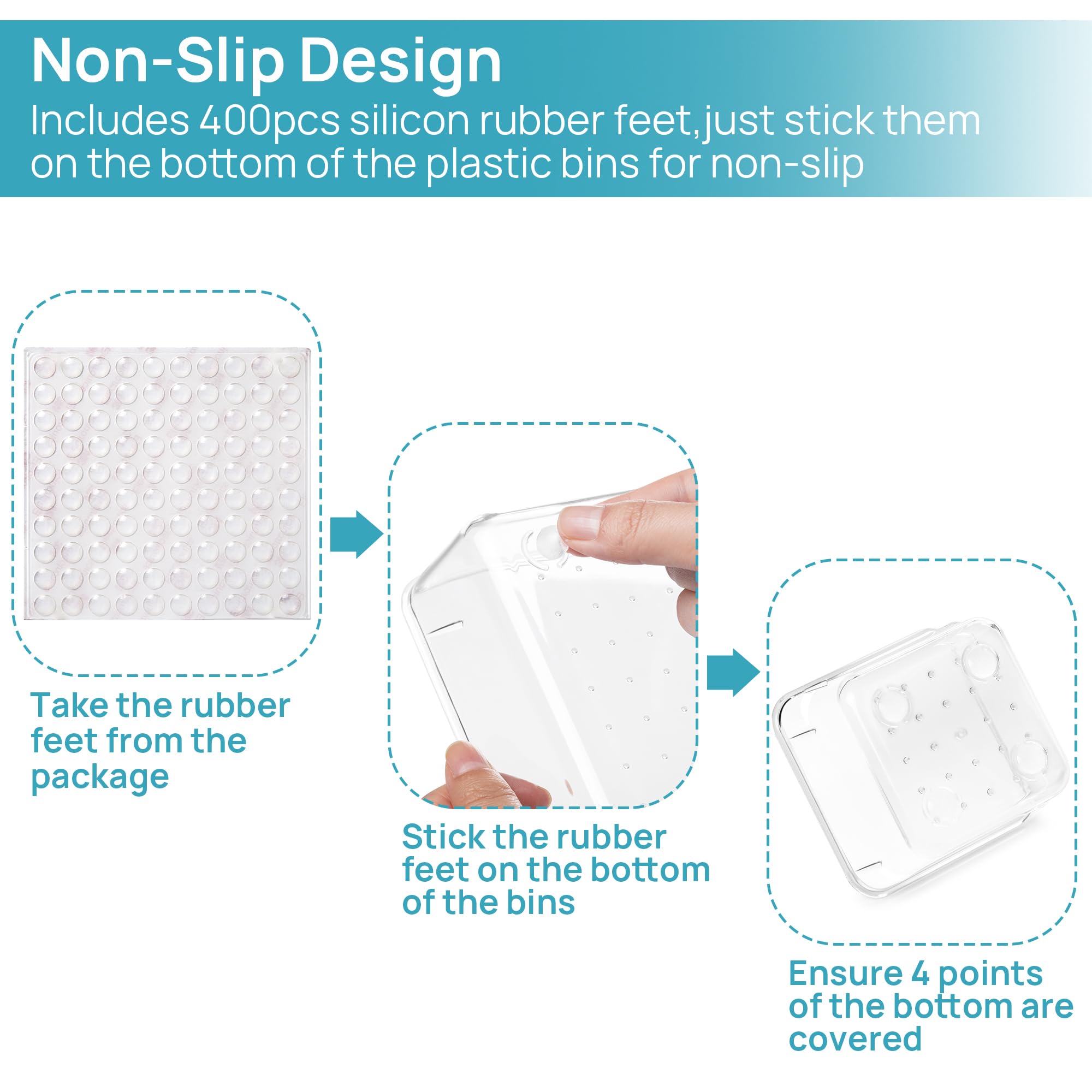 Vtopmart 88-Piece Clear Plastic Drawer Organizer Set - 5-Size Bathroom & Kitchen Storage Bins for Makeup, Vanity, Utensils, Office Supplies - Perfect for Home Organization & Decluttering