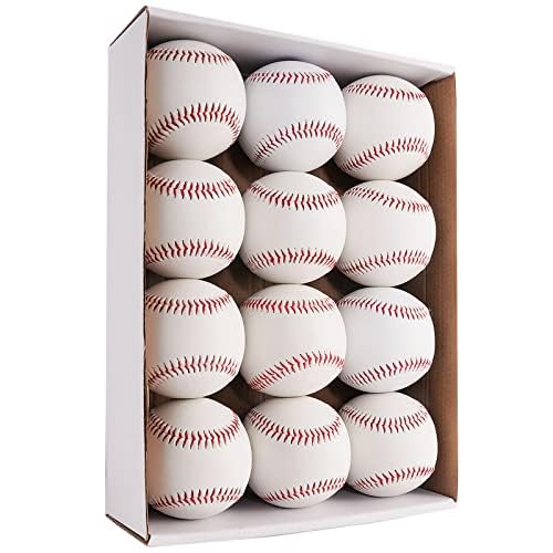 Official Size Baseballs - 12 Pack Blank Training Baseballs for Youth & Kids | Perfect for League Play, Pitching, Batting, Fielding, Autographs & Gifts | Great for Practice, Games & Sports Events