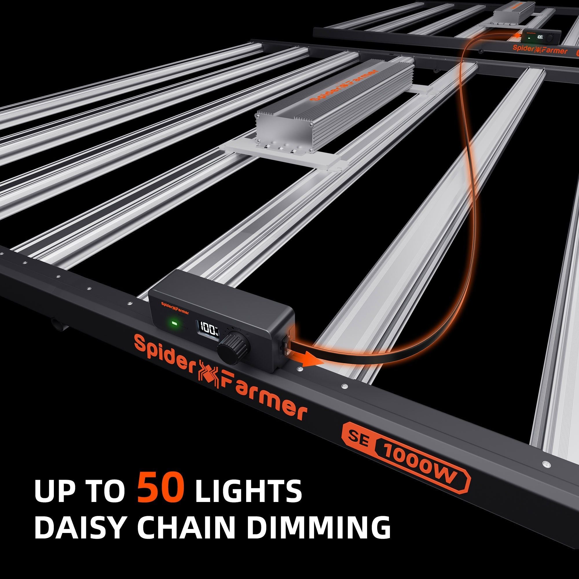 Spider Farmer SE1000W Smart LED Grow Light with Bluetooth & WiFi Control - Full Spectrum Indoor Plant Growing Light for Hydroponics, Greenhouse, and Home Gardening