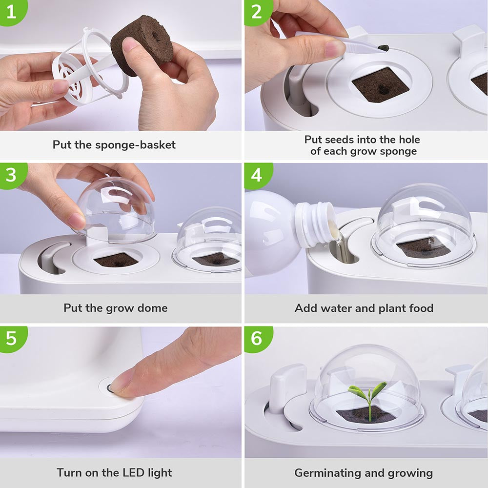 TheLAShop Countertop Hydroponic Growing System with LED Grow Light - Indoor Herb Garden Starter Kit with 3 Seed Pods - Perfect for Kitchen, Office, or Small Space Gardening