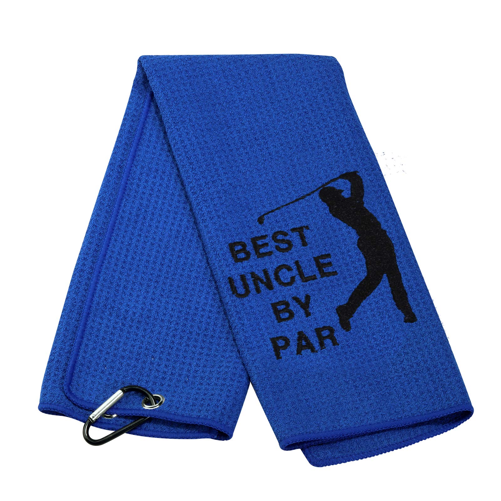 Best Uncle by Par Embroidered Golf Towel with Clip - Premium Golf Gift for Men - Perfect for Golf Courses, Driving Ranges & Father's Day Gifts