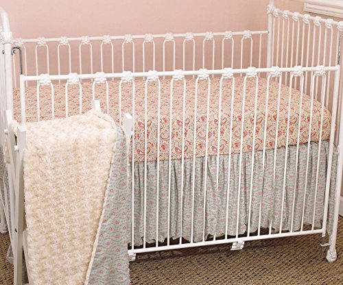 Tea Party 3-Piece Crib Bedding Set | Floral Nursery Decor for Baby Girls | Perfect for Themed Nurseries & Gift Registries