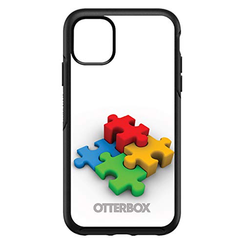 Red Blue Yellow 3D Puzzle Pieces On Black Case