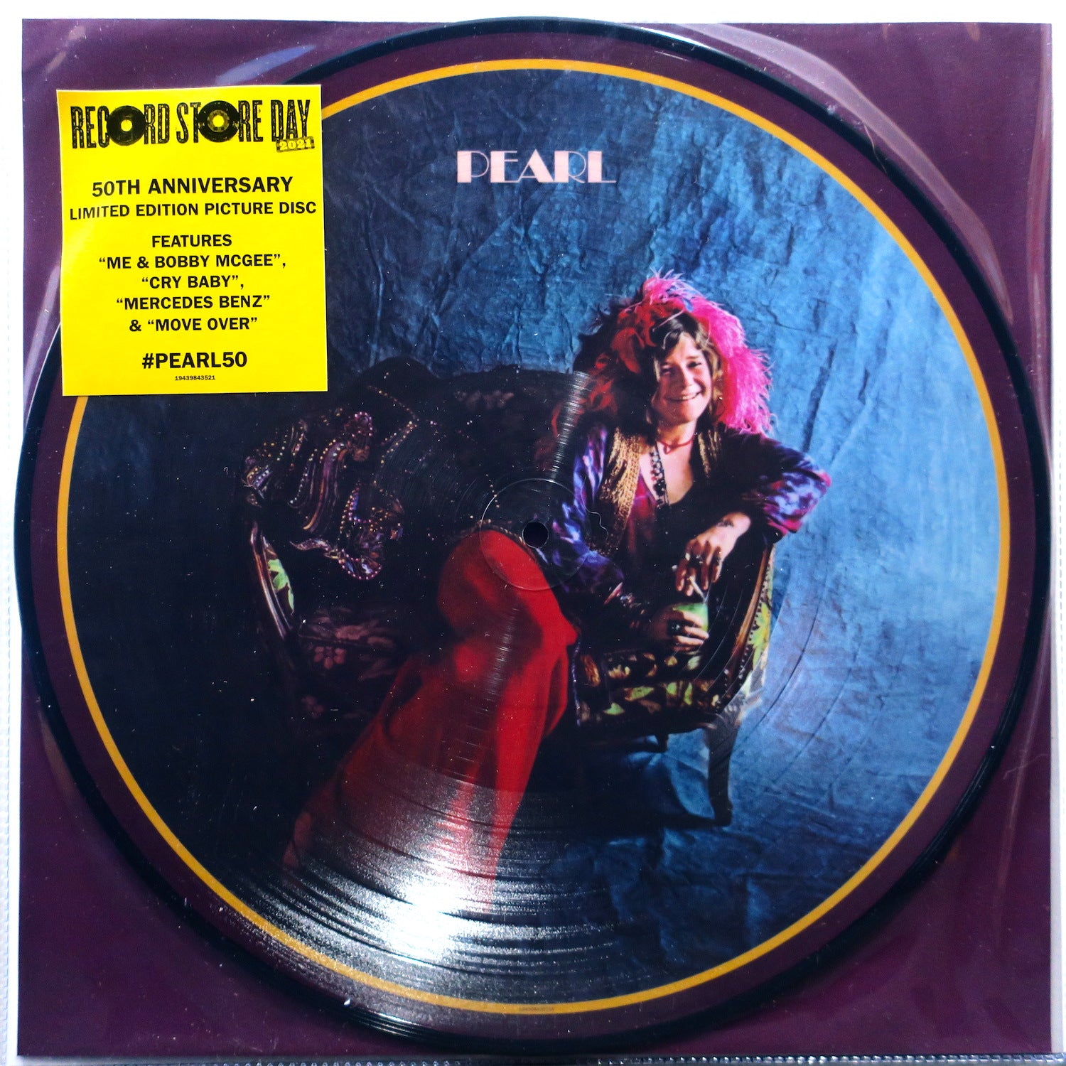 Janis Joplin 'Pearl' Picture Disc Vinyl LP - Limited Edition Record Store Day 2021 Release - Perfect for Vintage Music Collectors & Rock Fans