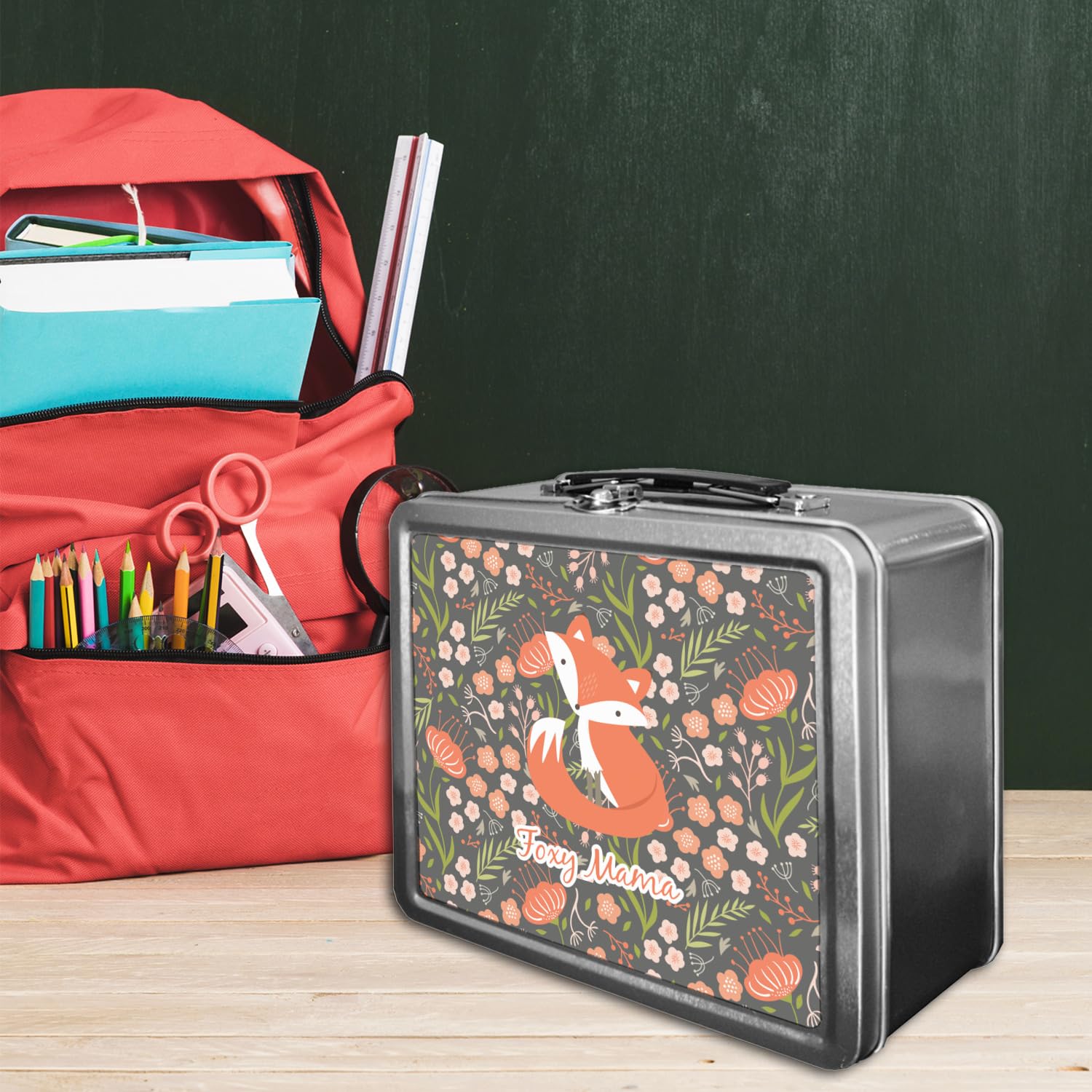Custom Foxy Mama Insulated Lunch Box for Women - Personalized Bento Box for Work, School & Picnics - Cute & Durable Lunch Tote for Moms & Teachers