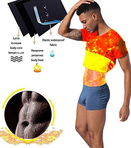 Men's Sauna Suit Shorts - Neoprene Workout Waist Trainer Vest & Tummy Shaper for Weight Loss - Perfect for Gym, Running, and Home Fitness Training