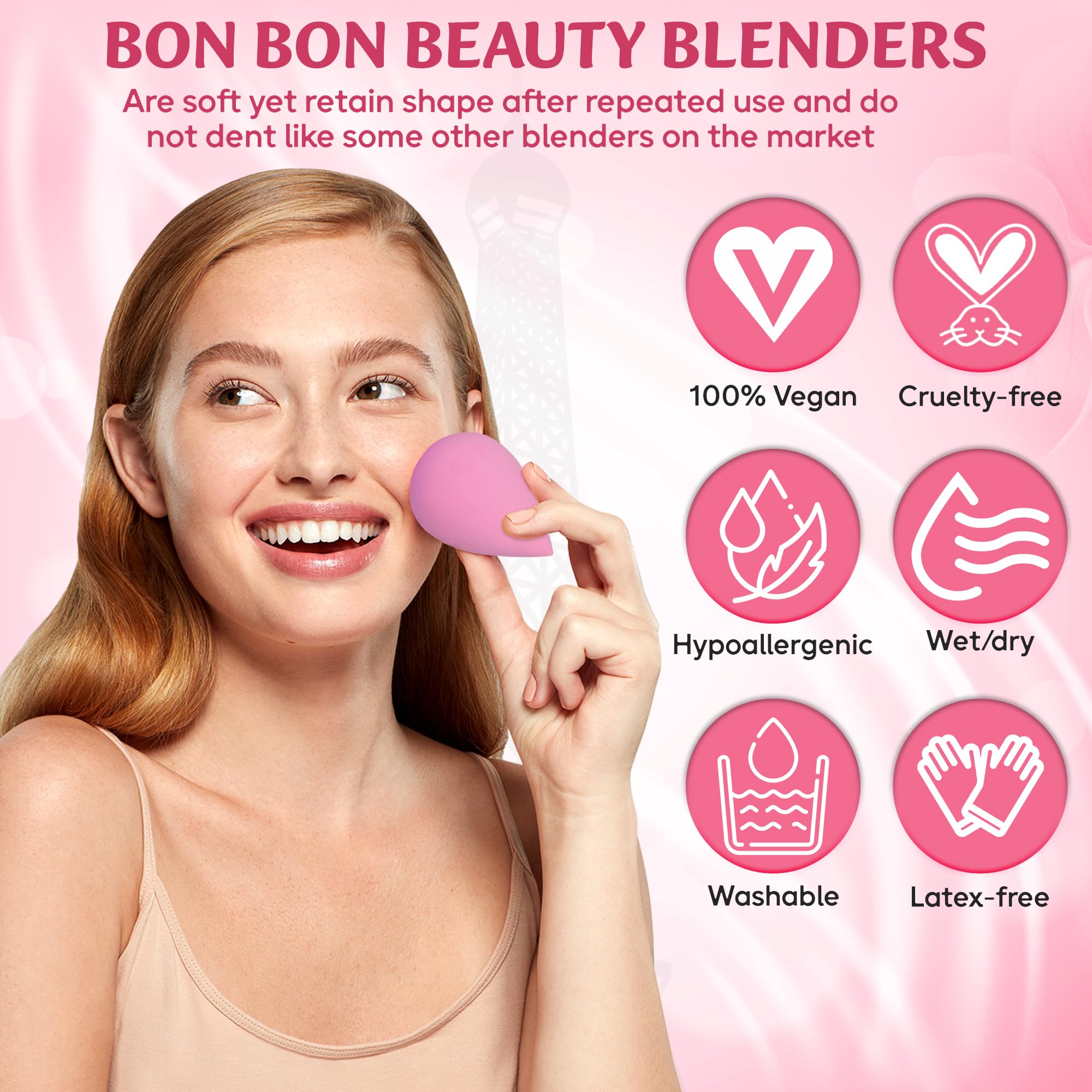 6Pcs Latex-Free Vegan Makeup Sponges - Super Soft Beauty Blender for Foundation, Powder, Cream & Liquid Cosmetics | Multicolor Sponge Set for Dry & Wet Use | Perfect for Daily Makeup, Contouring & Airbrush Finish