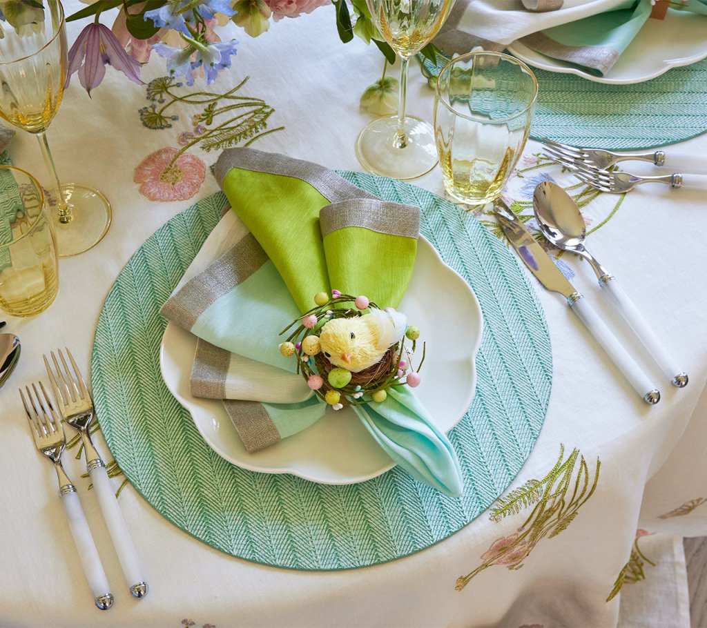 Cool Tone Dip Dye Napkins Set of 4 - Stylish & Reusable Cotton Table Linens for Dinner Parties, Weddings & Home Decor